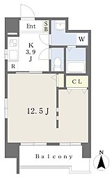 eaupur 1Kの間取図画像
