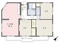 信愛ハイツ 3LDKの間取図画像