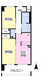 VillaEnsoleille 2DKの間取図画像
