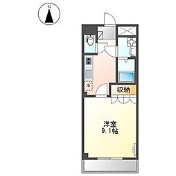 プラムガーデンsin 1Kの間取図画像