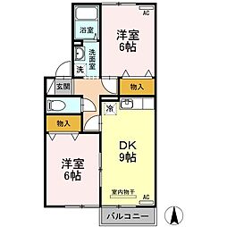 エクレールSYOUB 2DKの間取図画像