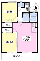 オックスフォード・サーカス土居田3 2LDKの間取図画像