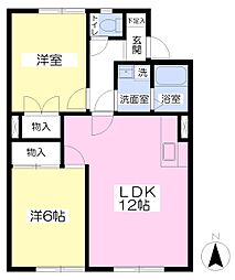 オックスフォード・サーカス土居田3 2LDKの間取図画像