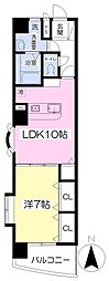 アリストインターシティ 1LDKの間取図画像