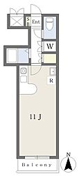 ヴィラ・アンソレイエ南梅本 ワンルームの間取図画像