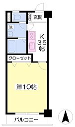 フォルテ小坂 1Kの間取図画像