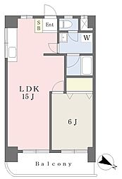 第5中村ビル 1LDKの間取図画像