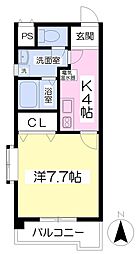 シェレナ北藤原 1Kの間取図画像