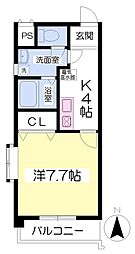 シェレナ北藤原 1Kの間取図画像