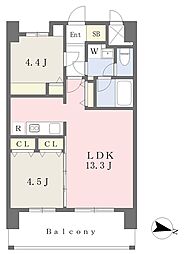 パグロ河原町 2LDKの間取図画像