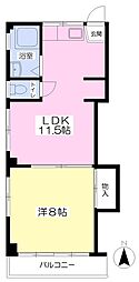 フロンティアAT 1LDKの間取図画像