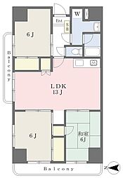 道後プラム,ヒルズ 3LDKの間取図画像