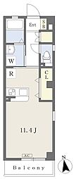 フォブール湊町 ワンルームの間取図画像
