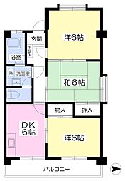 山本マンション 3DKの間取図画像