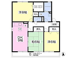 ブランシェプレジールA 3DKの間取図画像