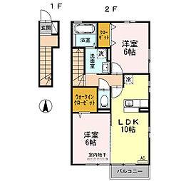 セジュール小坂C 2LDKの間取図画像