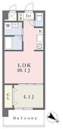 ルスト柳井町2 1LDKの間取図画像