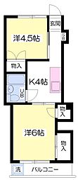 中塚マンション 2Kの間取図画像