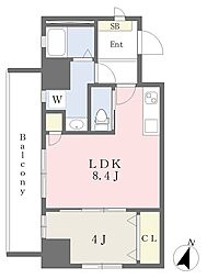 メイフェアステーションフロントプレミアム 1LDKの間取図画像