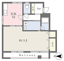 フランボワーズ 1DKの間取図画像