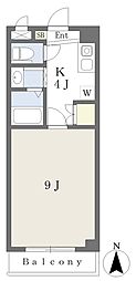 青娥桑原館 1Kの間取図画像