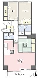 サンハイツ宇多津 5階3LDKの間取り