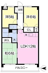 メゾンフォンテーヌ 3LDKの間取図画像