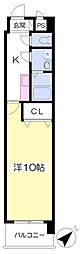 アービア永木 1Kの間取図画像