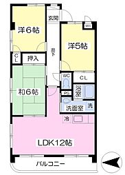 メゾンフォンテーヌ 3LDKの間取図画像