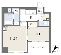 ブレス薬院駅南 2Kの間取図画像