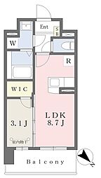 ルーチェフェリス・レジデンス竹下 1LDKの間取図画像