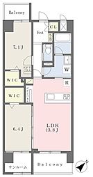 A-style博多 2LDKの間取図画像