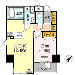 リーブル博多駅前 1LDKの間取図画像