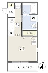 R-CUBE224 ワンルームの間取図画像