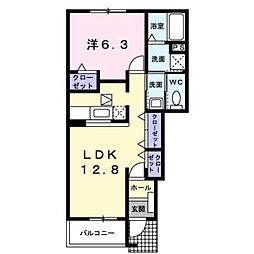 JR豊肥本線 武蔵塚駅 バス10分 武蔵野台下車 徒歩3分の賃貸アパート 1階1LDKの間取り