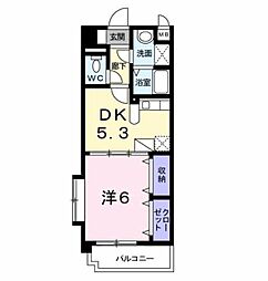 サンヒルズ 1DKの間取図画像