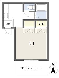 シャトレ小山 ワンルームの間取図画像