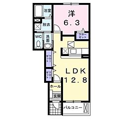 グリーンヴィレッジ 1LDKの間取図画像