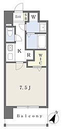 レクシア フラッツ水前寺 1Kの間取図画像