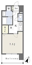レクシア フラッツ水前寺 1Kの間取図画像