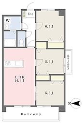 ベルレージュR2 3LDKの間取図画像