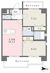 グランフィーネ桜木 2LDKの間取図画像