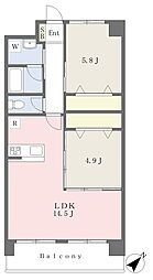ウエルト2 2LDKの間取図画像