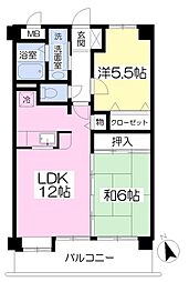 五郎山パークス 2LDKの間取図画像