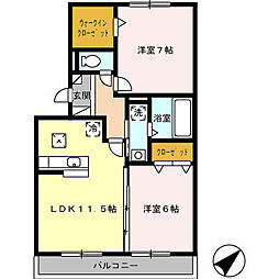 プレステージ 2LDKの間取図画像