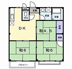 リバーサイドみうら2 3DKの間取図画像