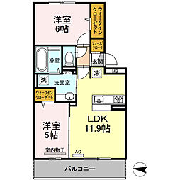 グラースT 2LDKの間取図画像