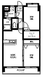 リヴィエール水城 2LDKの間取図画像