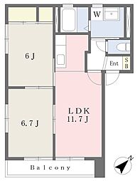 アレグリアA 2LDKの間取図画像