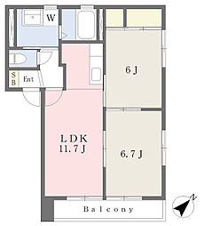 アレグリアA 2LDKの間取図画像